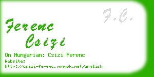 ferenc csizi business card